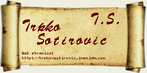 Trpko Sotirović vizit kartica